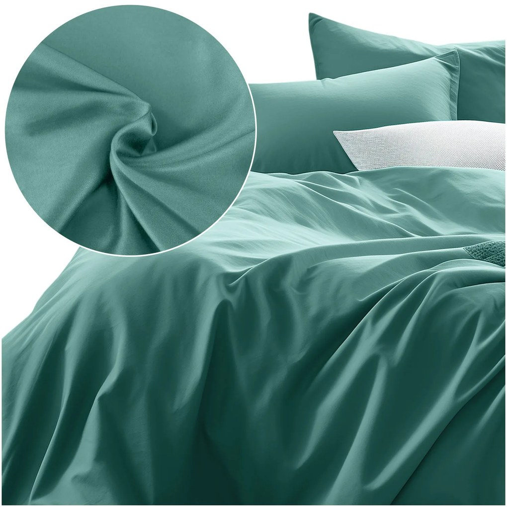 SATÉNOVÉ OBLIEČKY SATYNLOVE CLASSIC 160X200 CM, 2KS 70X80 CM TMAVOTYRKYSOVÉ