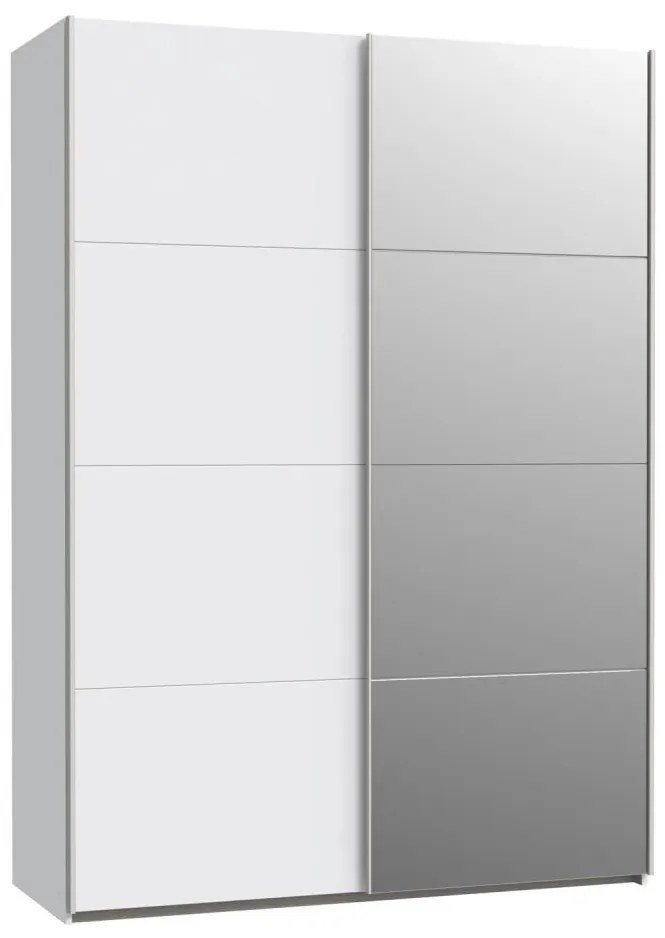 Šatníková skriňa so zrkadlom KARO 150x210 cm biela