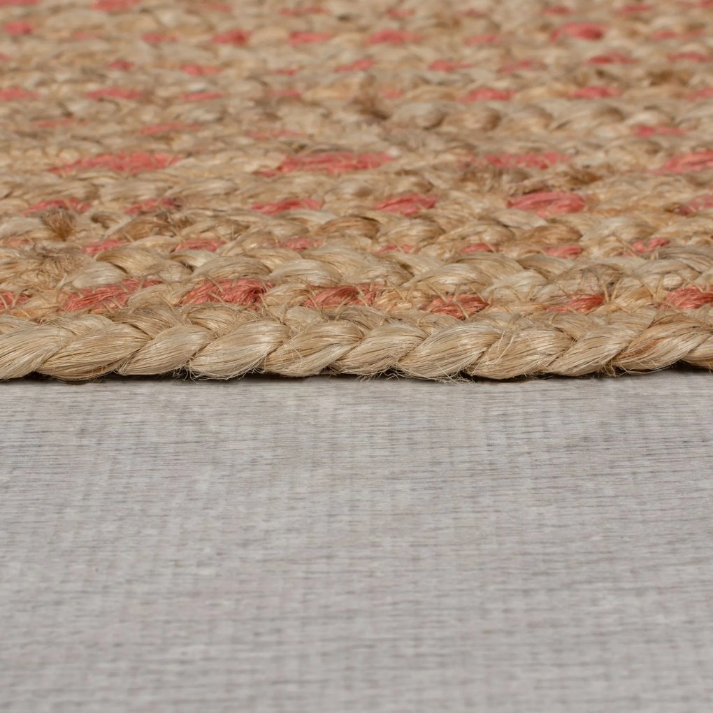 Flair Rugs, Kusový koberec Capri Jute Natural/Coral kruh, 180x180 (priemer) kruh, béžová, chodba / predsieň
