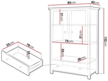 Komoda Kokos KS-11 (biela + dub nash). Akcia -7%. Vlastná spoľahlivá doprava až k Vám domov. 1122391