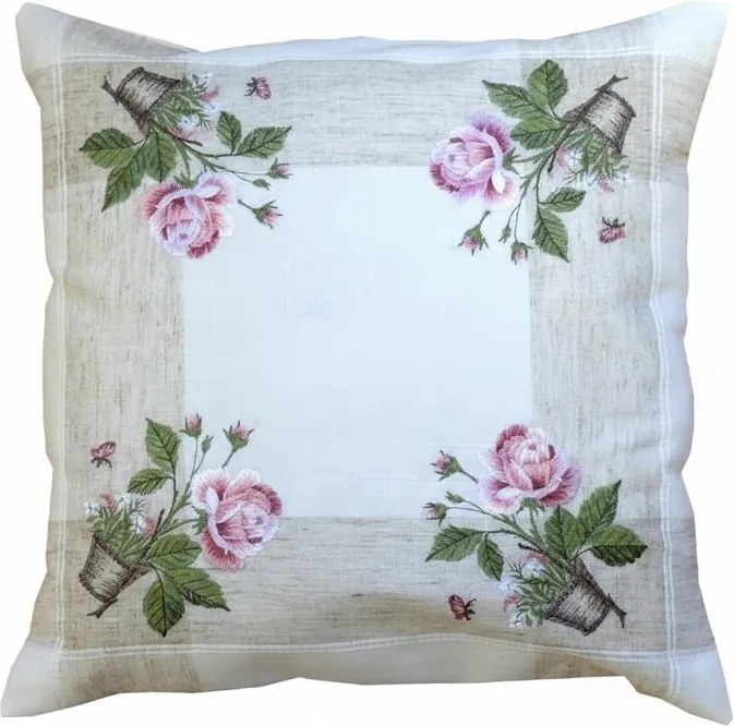 Vankúšová obliečka Ružové ruže 40 × 40 cm