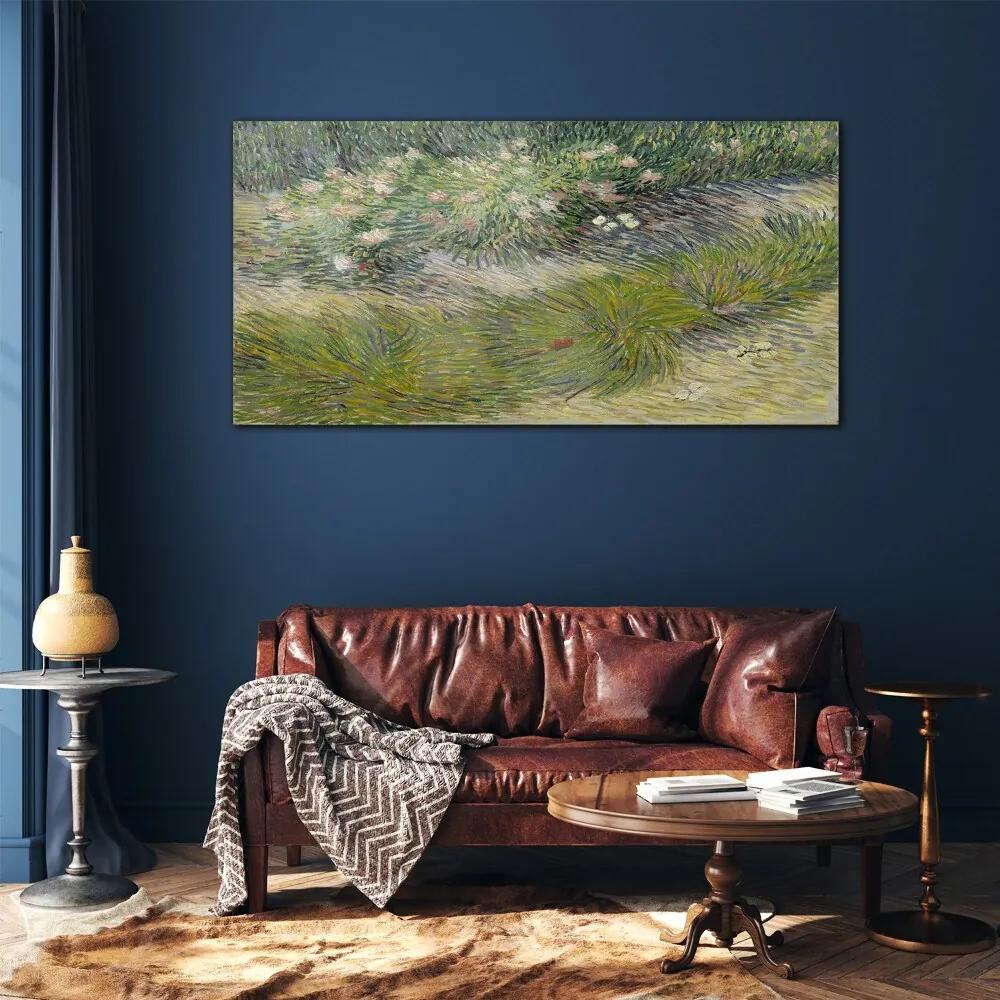 Skleneny obraz Abstrakcie lesné trávy