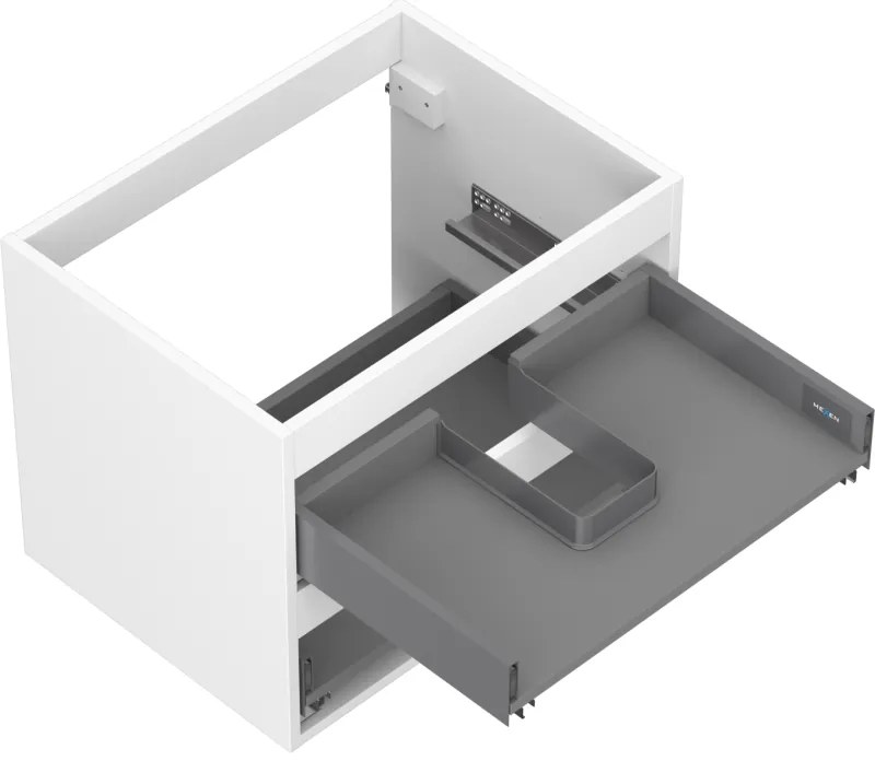 Mexen Box-A, závesná skrinka 60 cm, 2 zásuvky, biela matná, 91AX0-0600-470-2-01