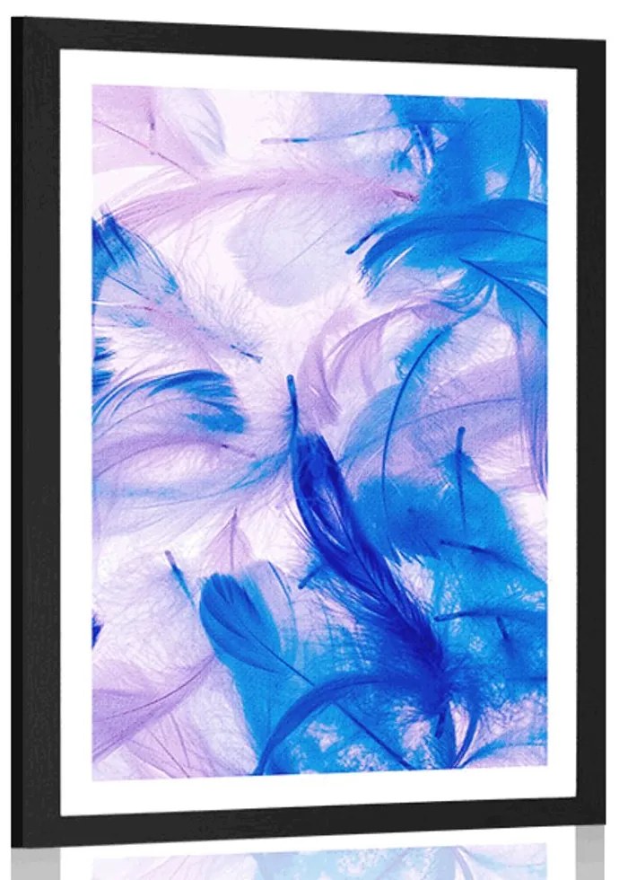Plagát s paspartou nádherné pierka - 30x45 black
