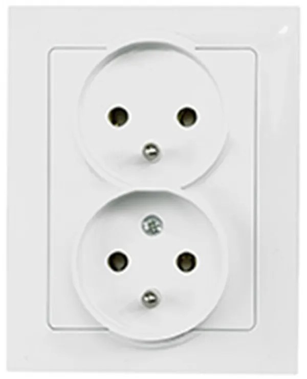 Dvojitá zásuvka česká white MEDIUM