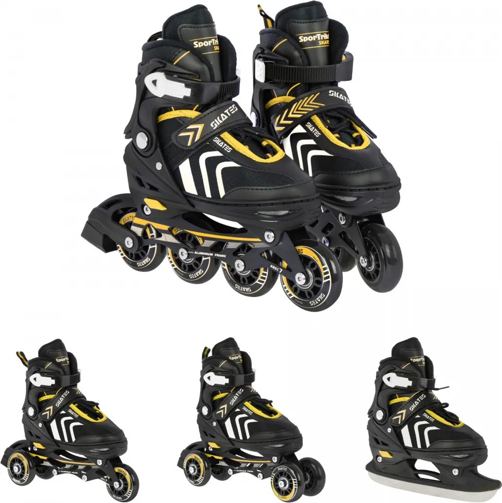 Ramiz Sada kolieskových korčúľ 4 v 1 Korčule pre deti Veľkosť 29-33 Žltá