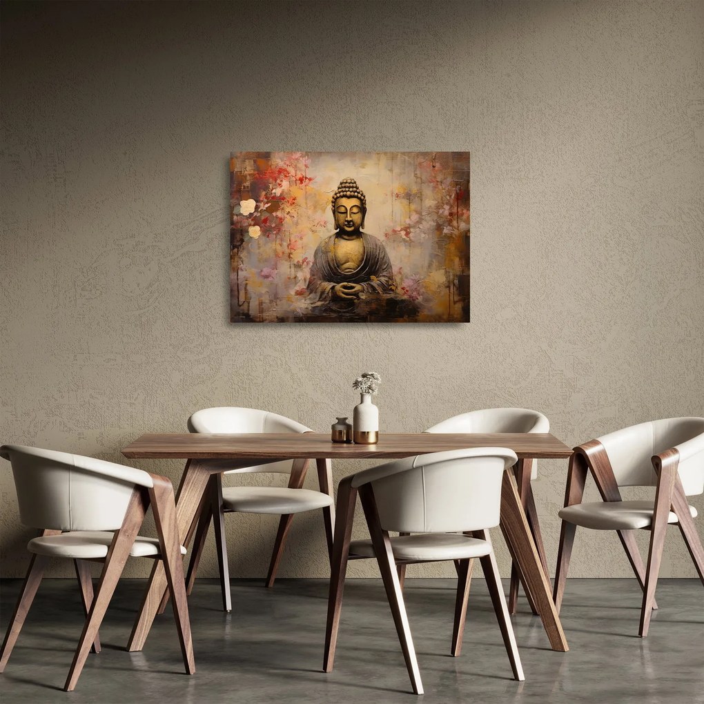 Sklenený obraz - Budha, maľba (70x50 cm)