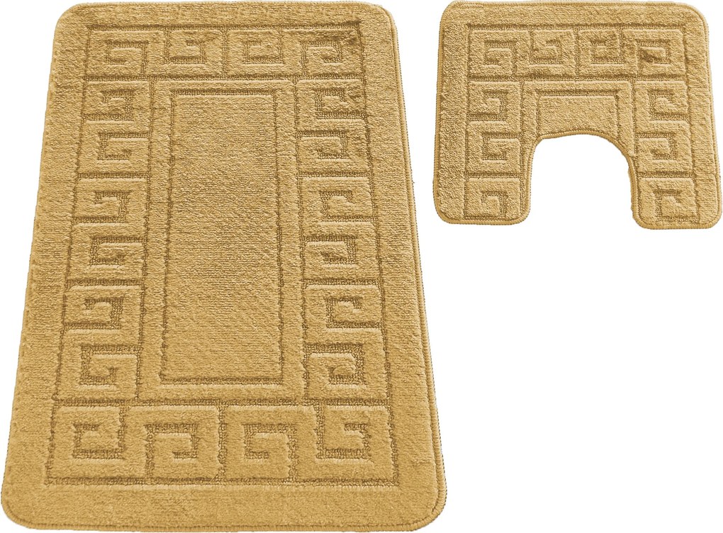 DY Kúpeľňová sada koberčekov s výrezom Montana Ethnic - žltá