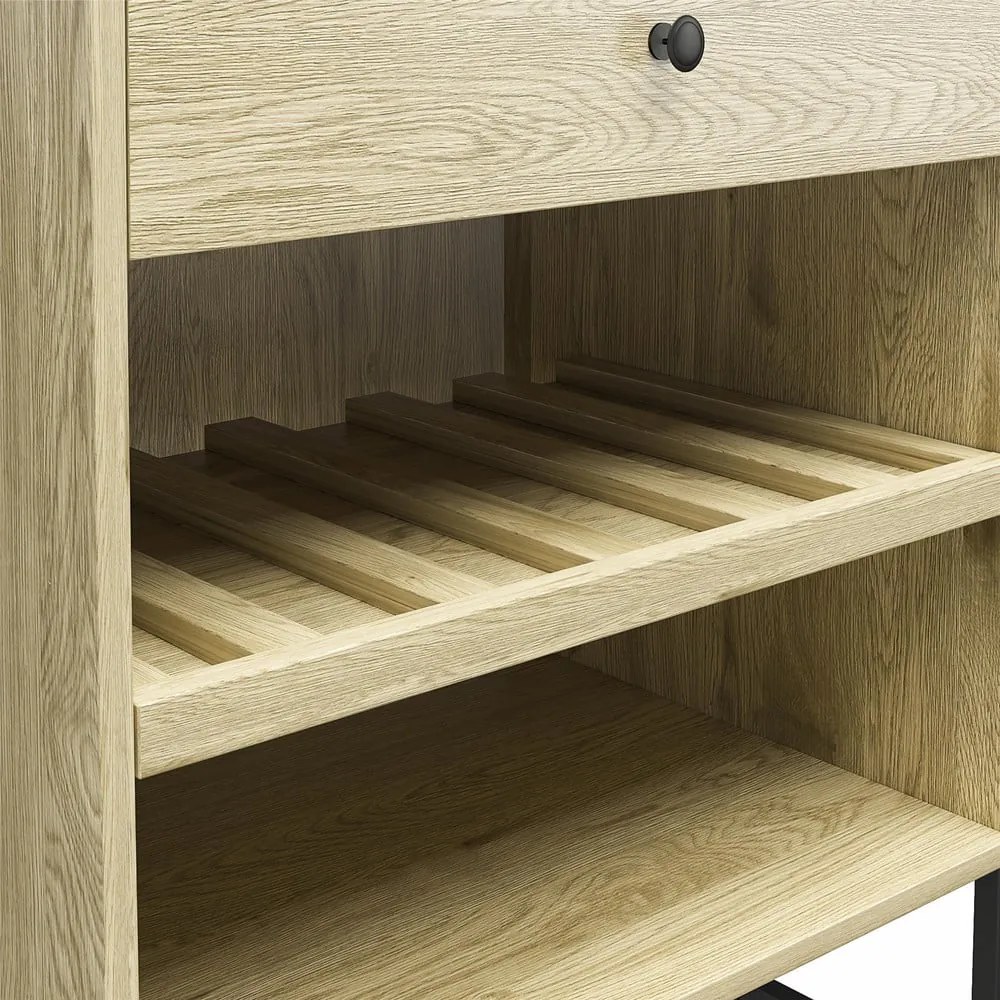 Vinotéka v dekore borovice v prírodnej farbe na 6 fliaš, 60x83 cm Tamlin - Queer Eye