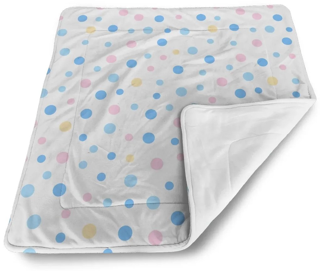Sablio Deka pre bábätko Farebné bodky na biele - 90x120 cm