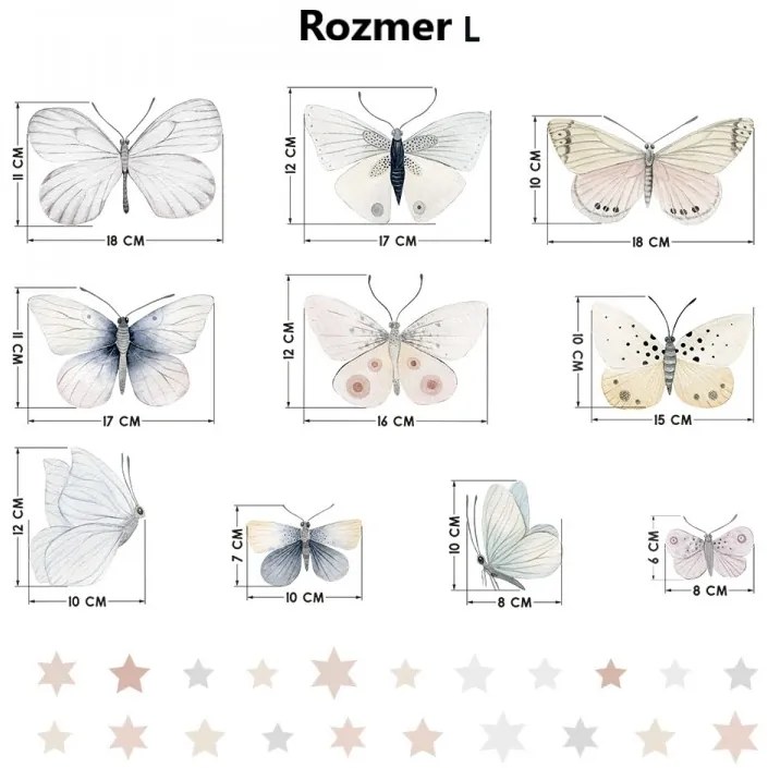 Nálepka na stenu - Motýle