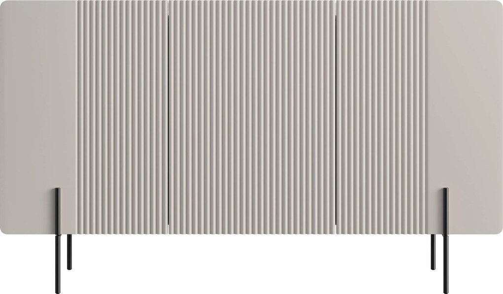 Komoda Malmi 150 cm trojdverová - kašmír / čierne nohy