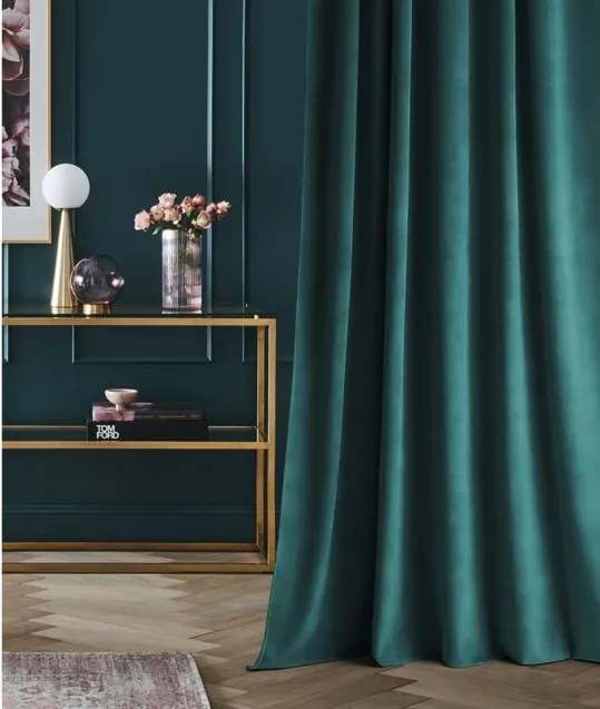 Elegantný petrolejový zamatový záves 140 x 280 cm