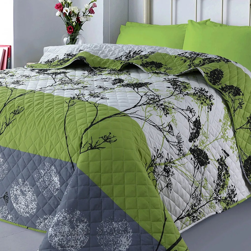 XPOSE® Prikrývka na posteľ GALINA - zelená 220x240 cm