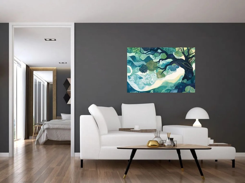 Obraz – Zelená koruna stromu života (90x60 cm)