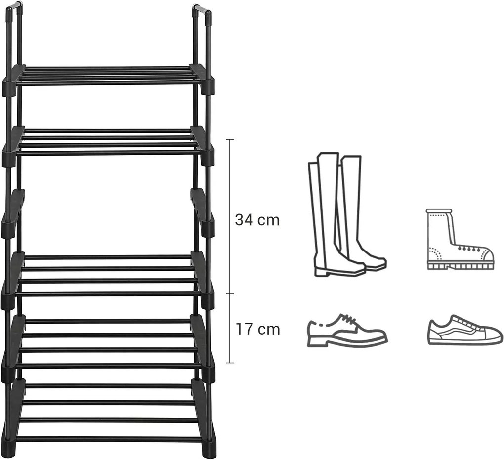 Stojan na topánky Rezula 106 cm čierny