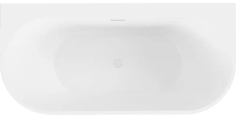 Mexen Oval+, voľne stojaca vaňa ku stene 170 x 80 cm, biela lesklá, biely prepad, 52681708000-20