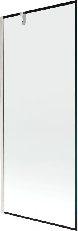 Mexen Next, 1-krídlová vaňová zástena 80 x 150 cm, 6mm číre sklo - čierny vzor, oceľová, 895-080-000-00-70-97