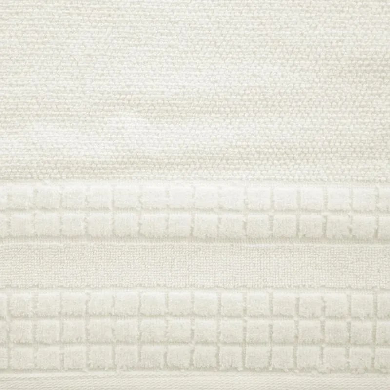 Krémový uterák CUBA so zvýrazneným károvaným okrajom Rozmer: 70 x 140 cm