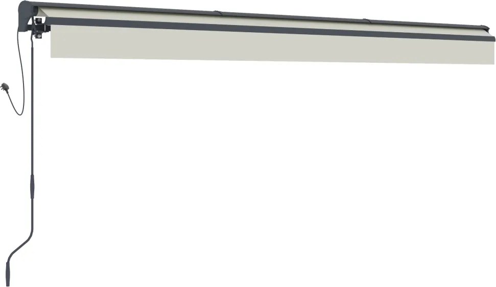Elektrická markíza s LED osvetlením BestBerg BBSU-EL495BG / 495 x 300 cm / béžová