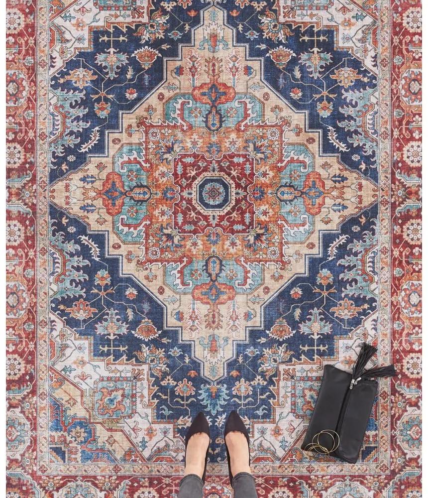 Tmavomodro-červený koberec Nouristan Sylla, 120 x 160 cm