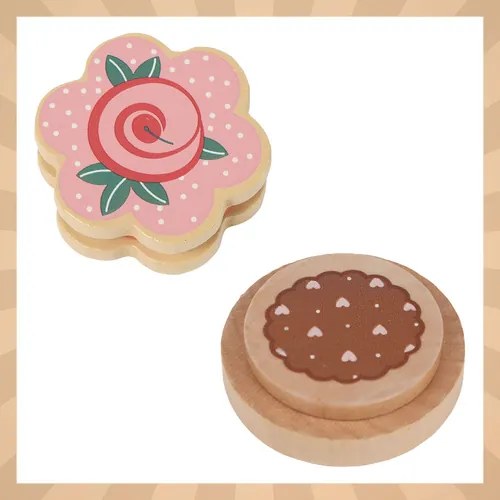 ISO Trade Drevená čajová súprava pre deti Kruzzel s doplnkami a stojanom na muffiny