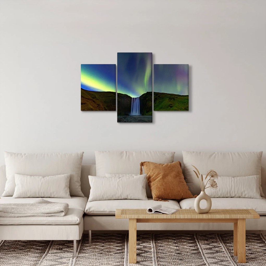 Obraz - Polárna žiara na Islande (90x60 cm)
