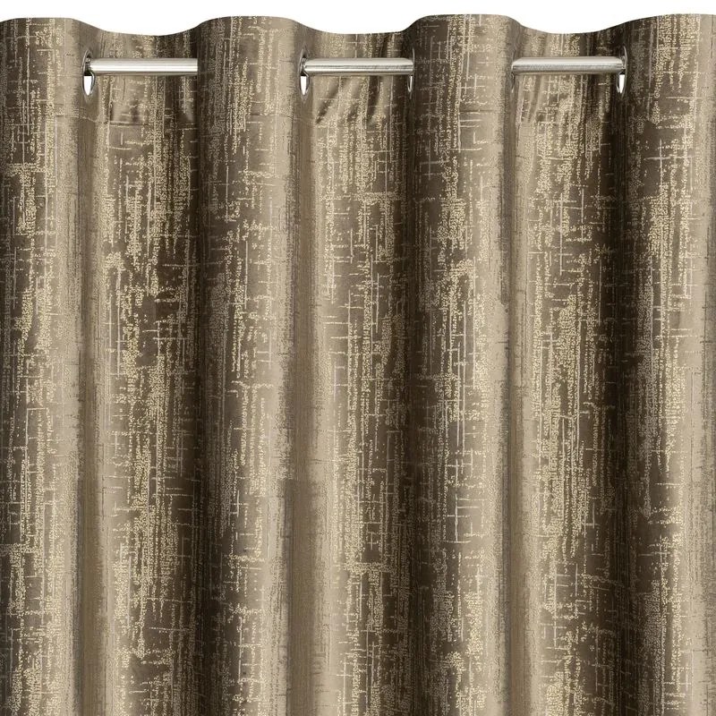 Dekorstudio Zamatový záves s elegantnou potlačou ZKPK-03 v čokoládovej farbe
