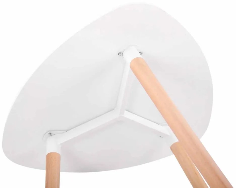 Kuchynský stôl drevený Abenra 80 natura - v75 x Ø80 cm - Biela