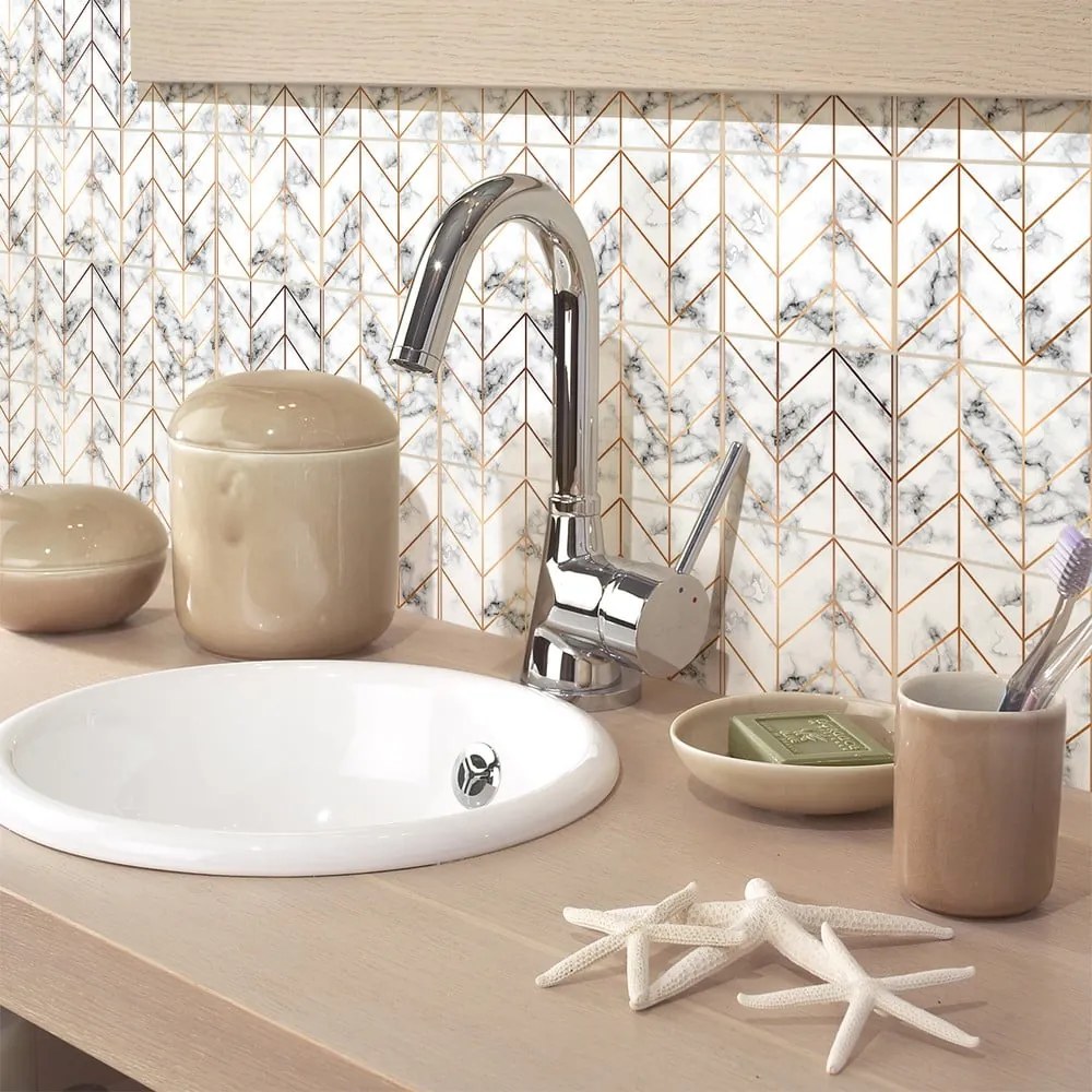 Samolepky na kachličky 9 ks 20x20 cm Marble – Ambiance