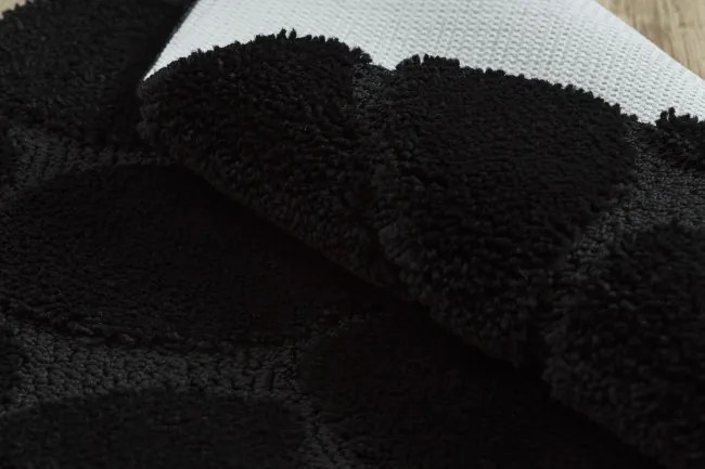 Kúpeľňový koberček SUPREME STONES kamienky, čierny kruh