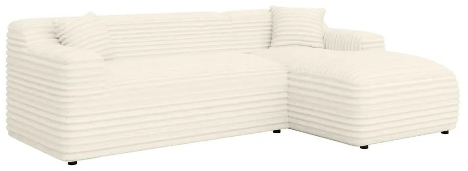 Krémová menčestrová rohová pohovka (pravý roh/s leňoškou) Martin – Ropez
