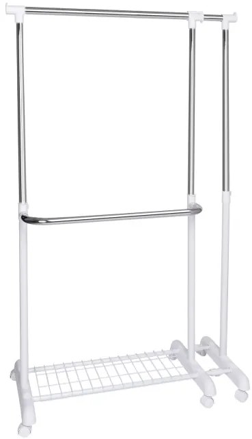 Vešiak RUFO na kolieskach, biely