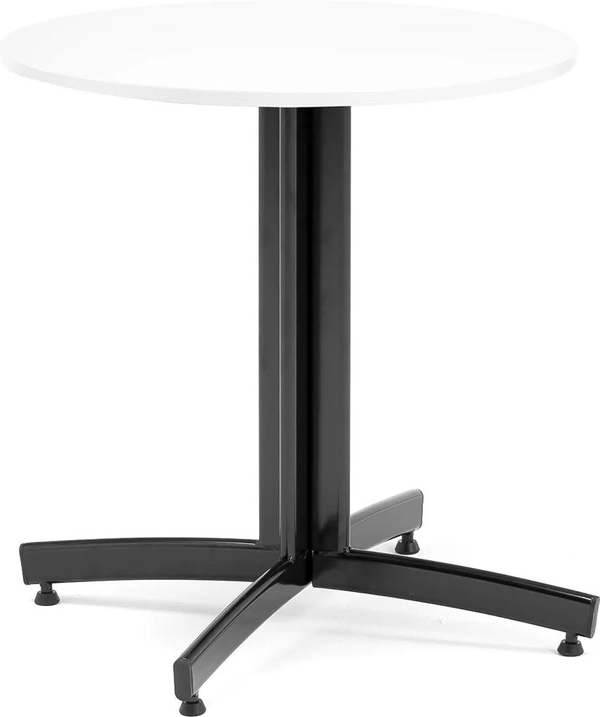 Jedálenský stôl Sanna, okrúhly, Ø 700 x V 720 mm, biela / čierna