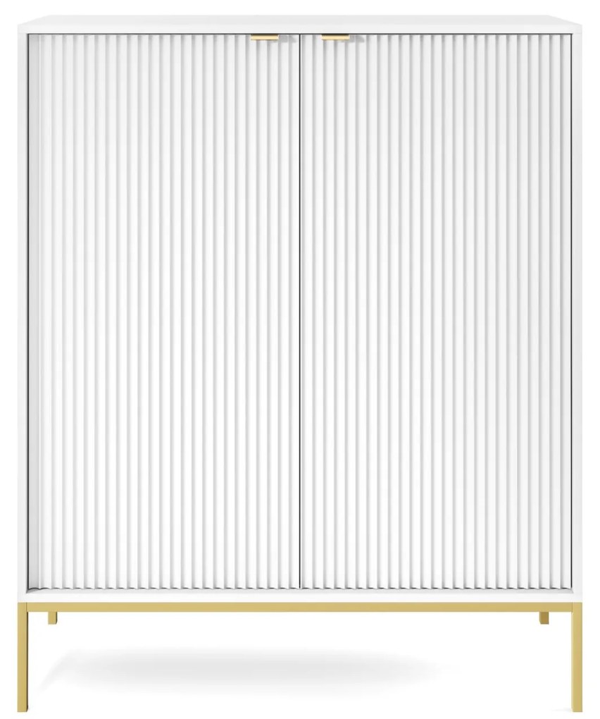Komoda Nova 104 cm biela/zlatá
