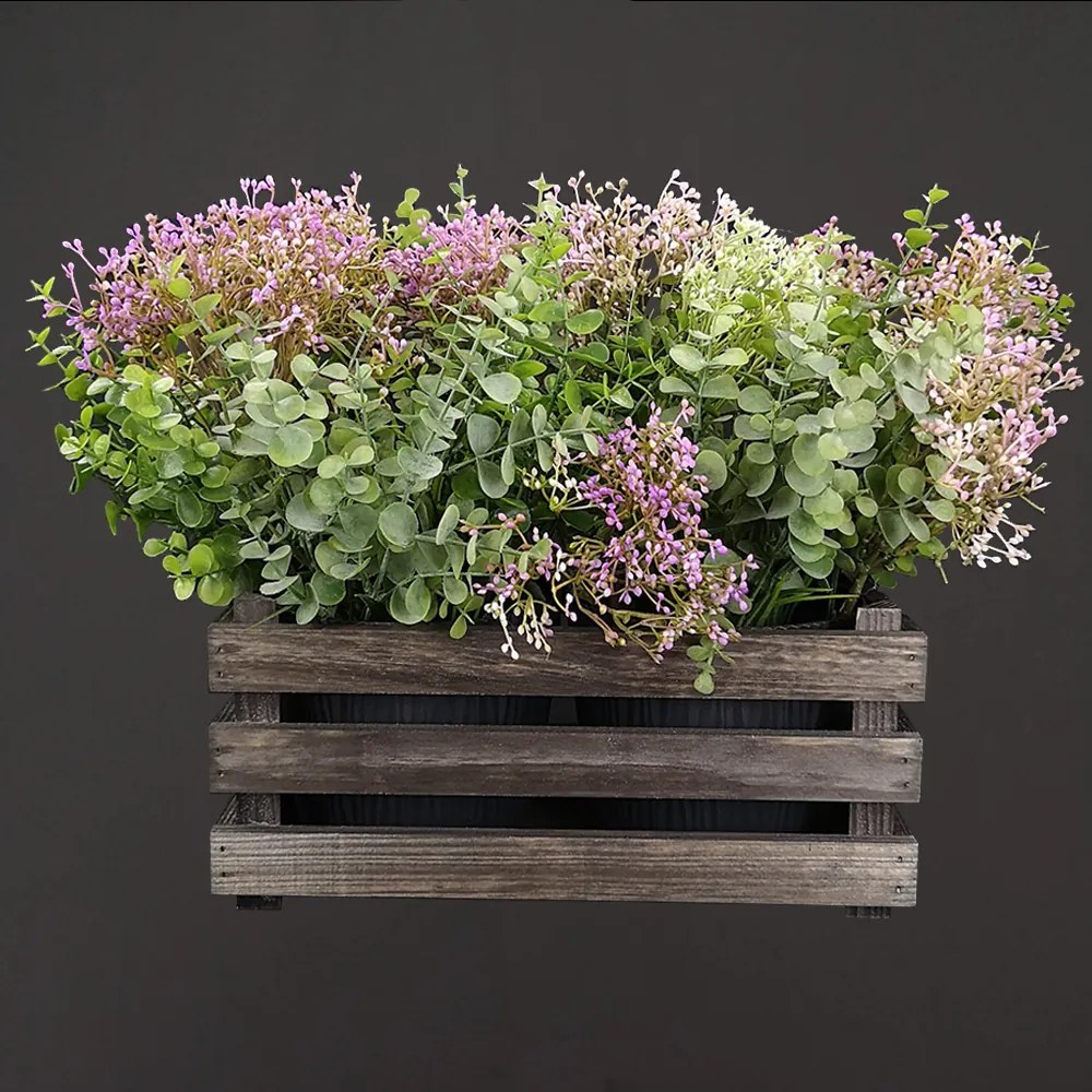 AMADEA Drevený obal na dva kvetináče - tmavý, 32x17x15cm, drevený kvetináč Český výrobok
