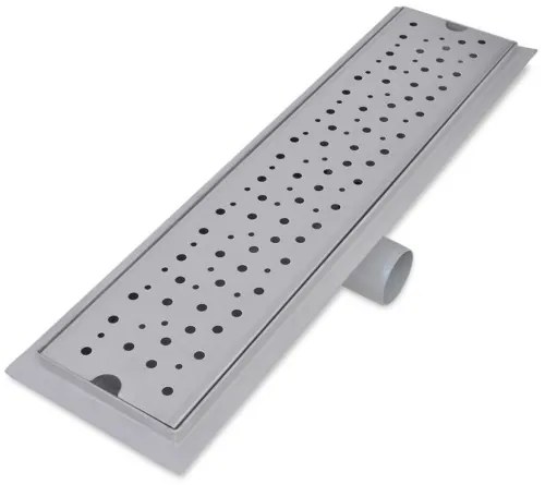 vidaXL Rovný sprchový odtok s bublinkami, 530x140 mm, nerezová oceľ-