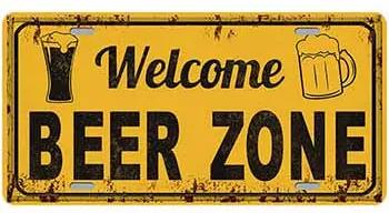 Ceduľa značka Welcome beer zone
