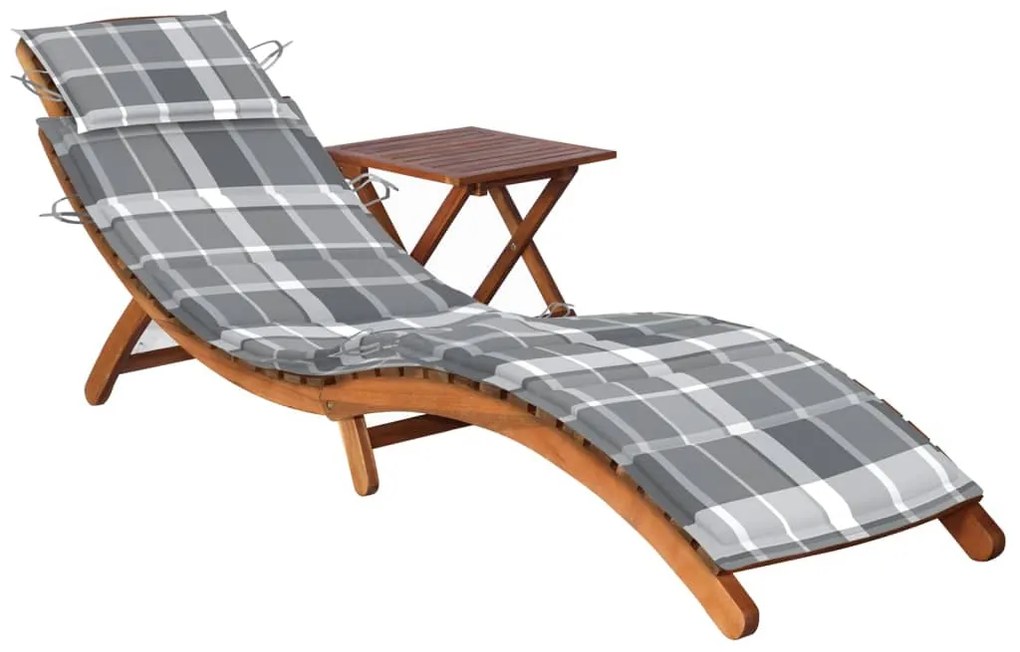 Záhradné ležadlo so stolíkom a podložkou akáciový masív 3061601