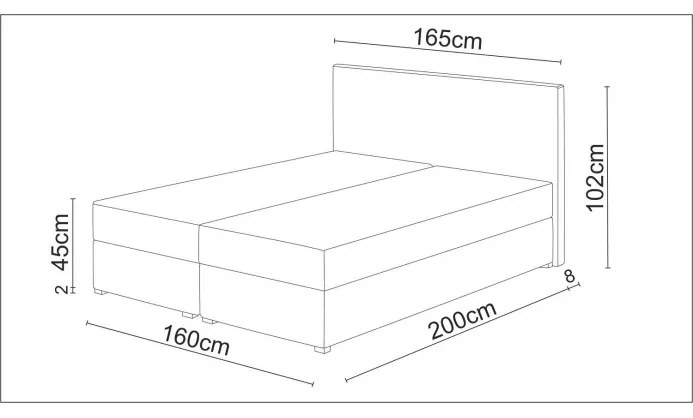 Moderná posteľ s úložným priestorom 160x200 STIG 4 - béžová