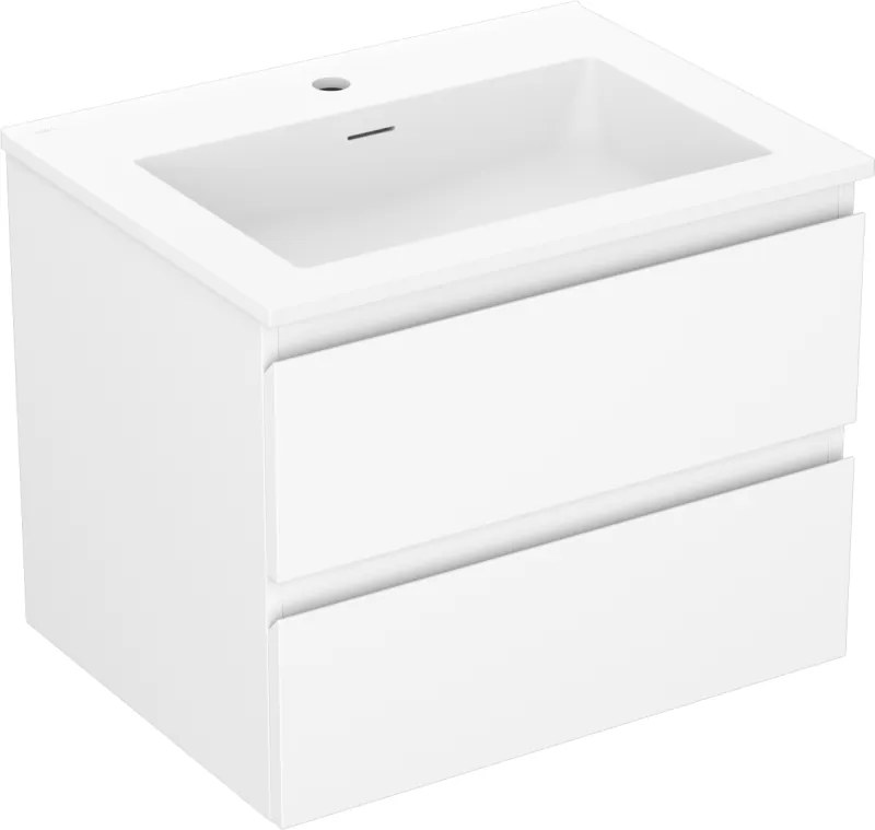 Mexen Orio, kúpeľňová skrinka 60 cm s umývadlom Otis, 2 zásuvky, biela matná, 91A10-06047-2-BFF01-W18M01