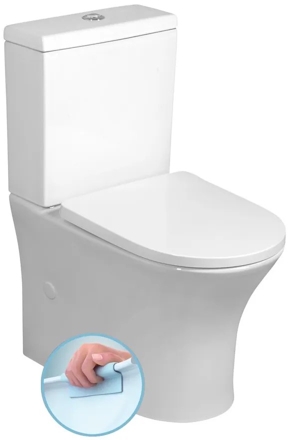 Bruckner Bruckner, DARIO RIMLESS WC kombi misa s nádržkou, spodný/zadný odpad, biela, 201.437.4