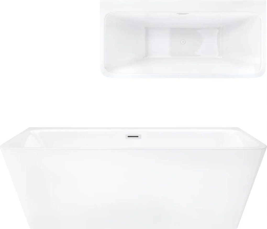 Nástenná vaňa Corsan Iseo 150 cm, široký okraj a biela povrchová úprava