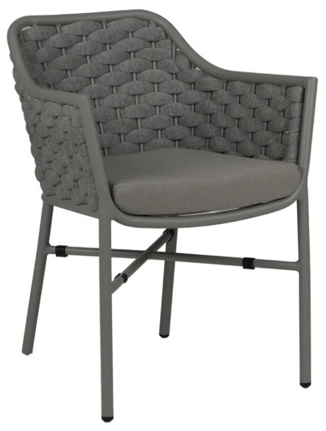 MIAMI záhradná stolička s podrúčkami silver