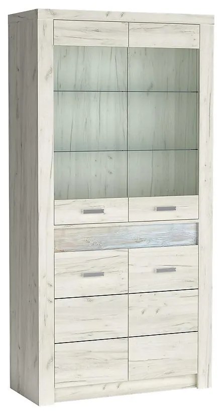 Vitrína Indianapolis 4D I3 kraft biela