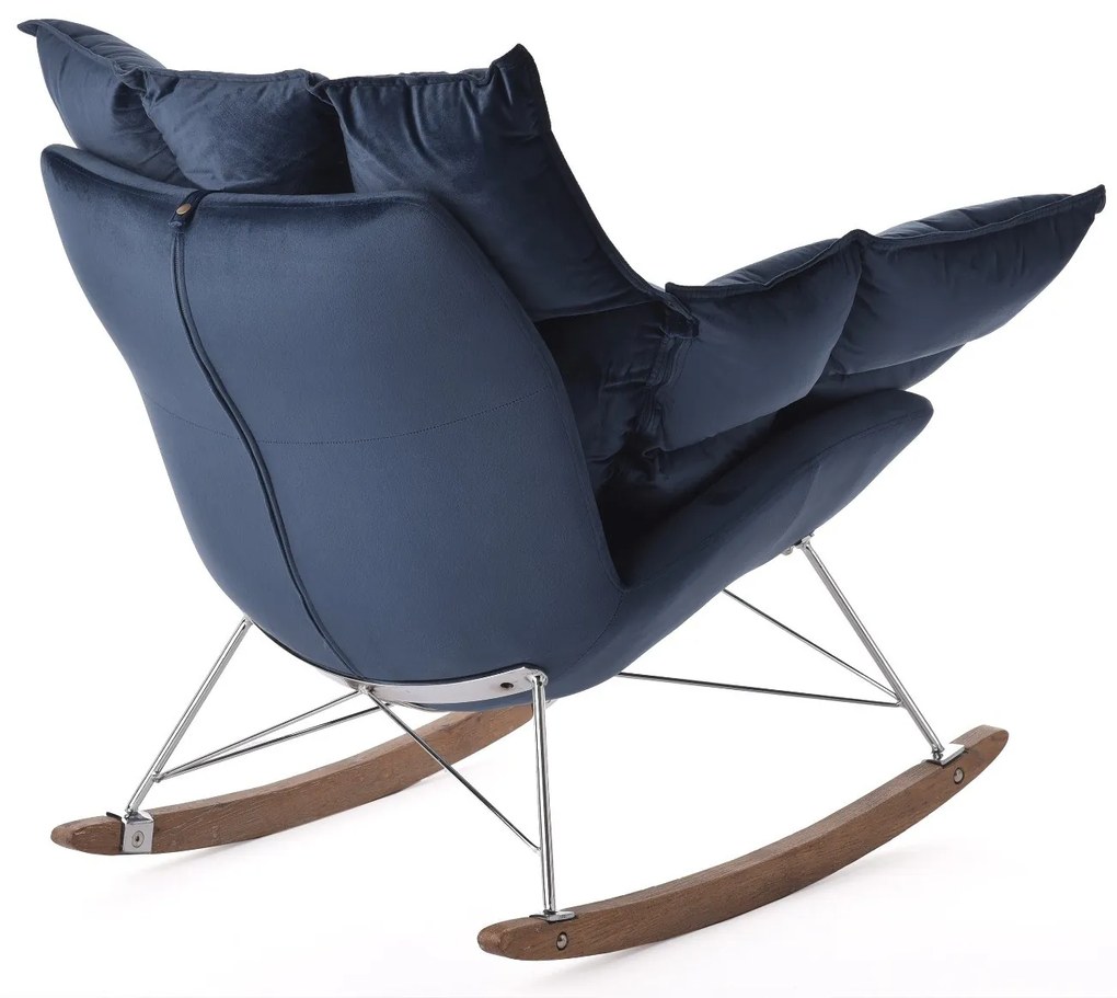 DUKA HOJDACIE KRESLO LIESLIE NAVY BLUE 90X102X85 CM MODRÁ, STRIEBORNÁ 30517