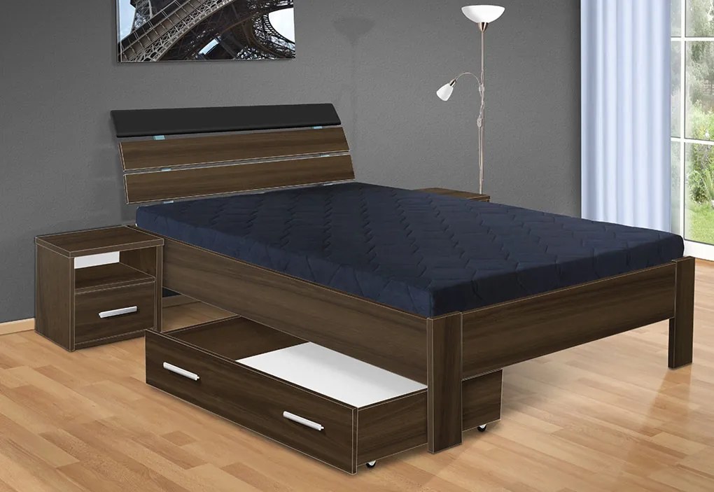 Nabytekmorava Drevená posteľ Darina 200x120 cm farba lamina: biela 113, typ úložného priestoru: bez úložného priestoru, typ matraca: bez matraca
