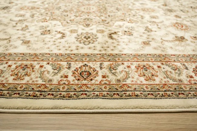 Koberec Super Rose D373A Ornament svetlobéžový / krémový ovál