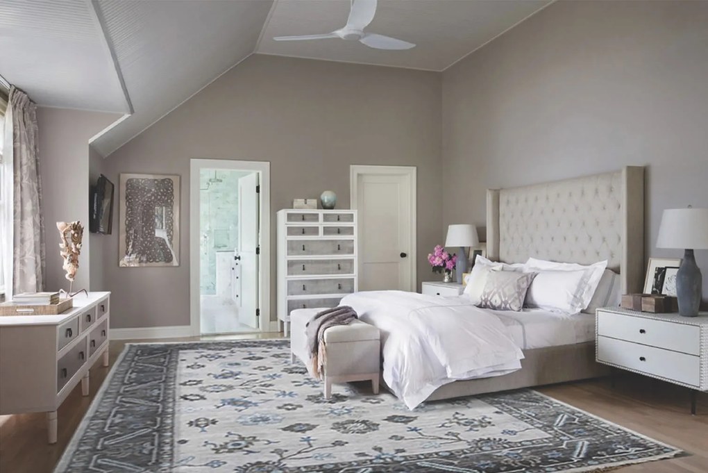 Diamond Carpets India, Ručne viazaný kusový koberec Diamond DC-USHAK silver / black, 305x425, šedá, kancelária