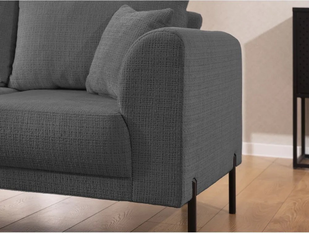 Tmavosivá ženilková rohová pohovka (ľavý roh/do L) Mauris – Ropez